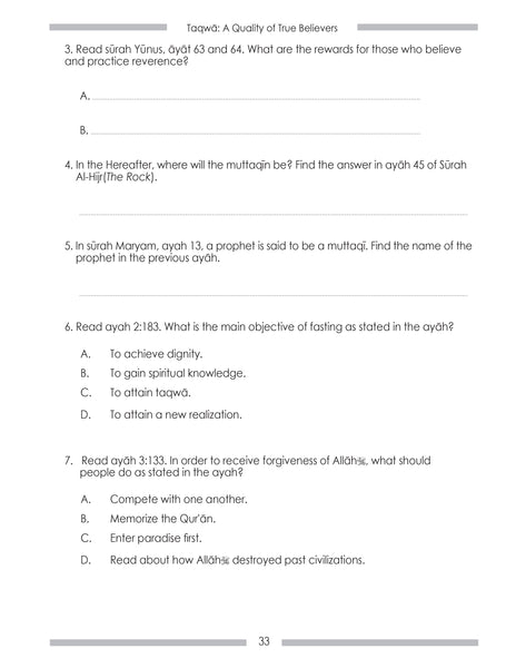 Islamic Studies - Student Workbook - Level 6