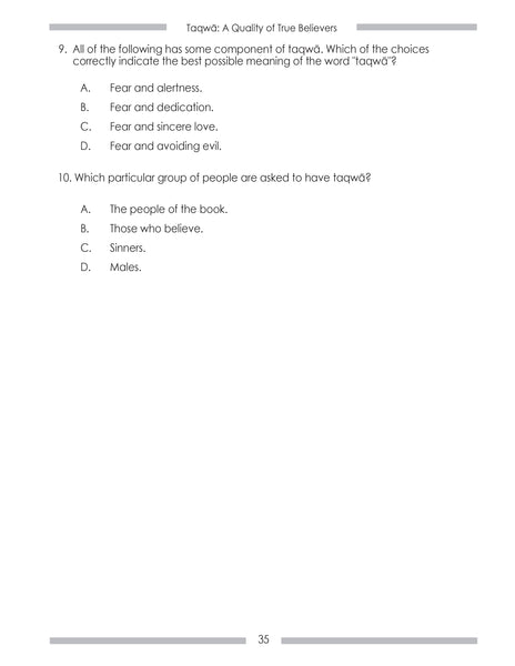 Islamic Studies - Student Workbook - Level 6