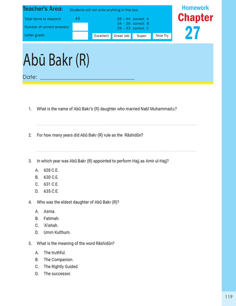 Message of Islam - Workbook - Level 4