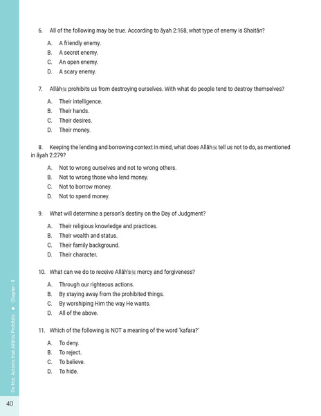 Message of Islam - Workbook - Level 4