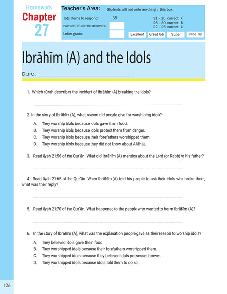 Message of Islam - Workbook - Level 5